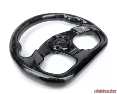 NRG Shinny Black Forged Carbon Fiber Steering Whl 320MM Flat Bottom - ST-009FC/BK
