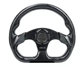 NRG Shinny Black Forged Carbon Fiber Steering Whl 320MM Flat Bottom