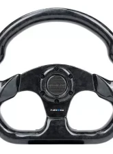 NRG Shinny Black Forged Carbon Fiber Steering Whl 320MM Flat Bottom                                     - ST-009FC/BK - Image 4