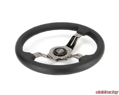 NRG Light Weight Gaming Steering Whl composits And Black Chrome Spoke Slits - ST-010BC-PR