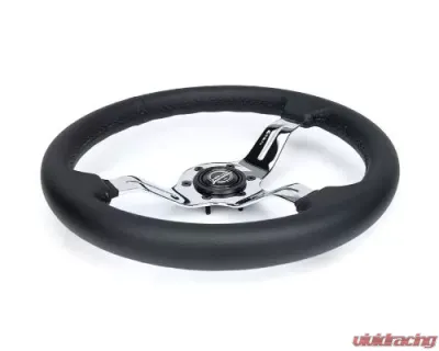 NRG Light Weight Gaming Steering Whl composits And Chrome Spoke Slits - ST-010CH-PR