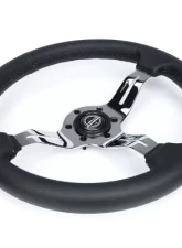 NRG Light Weight Gaming Steering Whl composits And Chrome Spoke Slits                                     - ST-010CH-PR - Image 3