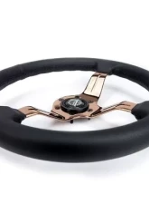 NRG Light Weight Gaming Steering Whl composits And Rose Gold Spoke Slits                                     - ST-010RG-PR - Image 4