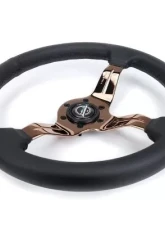 NRG Light Weight Gaming Steering Whl composits And Rose Gold Spoke Slits                                     - ST-010RG-PR - Image 3