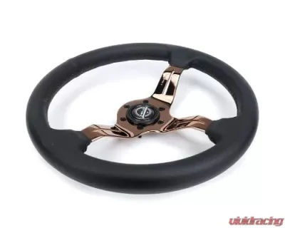 NRG Light Weight Gaming Steering Whl composits And Rose Gold Spoke Slits - ST-010RG-PR