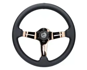 NRG Light Weight Gaming Steering Whl composits And Rose Gold Spoke Slits