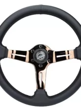 NRG Light Weight Gaming Steering Whl composits And Rose Gold Spoke Slits                                     - ST-010RG-PR - Image 4