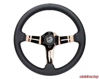 NRG Light Weight Gaming Steering Whl composits And Rose Gold Spoke Slits - ST-010RG-PR