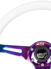 NRG Classic Wood Grain Whl - 350MM 3 Neochrome Spokes - Glow-In-The-Dark Purple Color                                     - ST-015MC-GL/PP - Image 3
