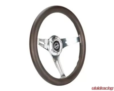 NRG Classic Wood Grain Whl - 350MM 3 Chrome Silver Spokes Oak Color Wood - ST-015SL-OAK