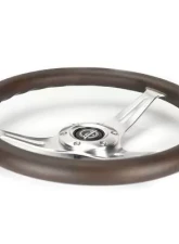 NRG Classic Wood Grain Whl - 350MM 3 Chrome Silver Spokes Oak Color Wood                                     - ST-015SL-OAK - Image 4