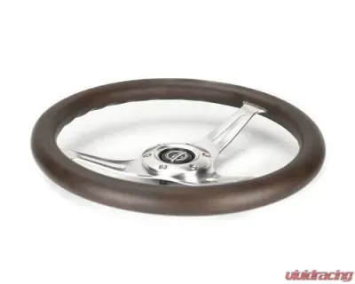 NRG Classic Wood Grain Whl - 350MM 3 Chrome Silver Spokes Oak Color Wood - ST-015SL-OAK