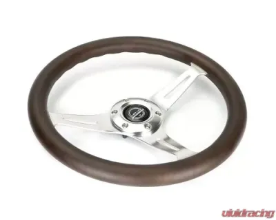 NRG Classic Wood Grain Whl - 350MM 3 Chrome Silver Spokes Oak Color Wood - ST-015SL-OAK