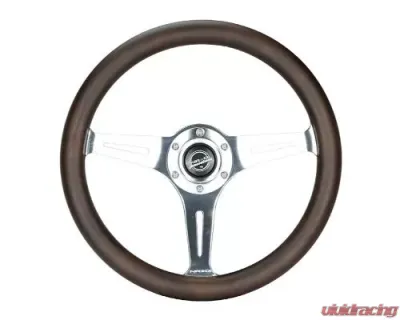 NRG Classic Wood Grain Whl - 350MM 3 Chrome Silver Spokes Oak Color Wood - ST-015SL-OAK