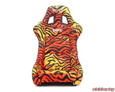 NRG Tiger Yellow & Orange Prisma Savage II Edition FRP Bucket Seat - FRP-303 TIGRE-SAVAGE