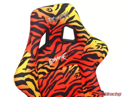 NRG Tiger Yellow & Orange Prisma Savage II Edition FRP Bucket Seat - FRP-303 TIGRE-SAVAGE