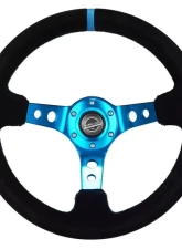 NRG 350mm Sport Steering Wheel 3" Deep Black w/ Blue Stitching                                     - RST-006S-BL - Image 3