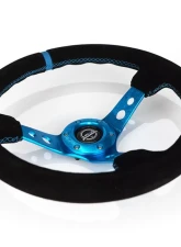 NRG 350mm Sport Steering Wheel 3" Deep Black w/ Blue Stitching                                     - RST-006S-BL - Image 3