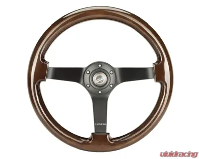 NRG 350mm Classic Dark Wood Grain Wheel 3" Deep - RST-036BK-BKW