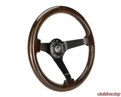 NRG 350mm Classic Dark Wood Grain Wheel 3" Deep - RST-036BK-BKW