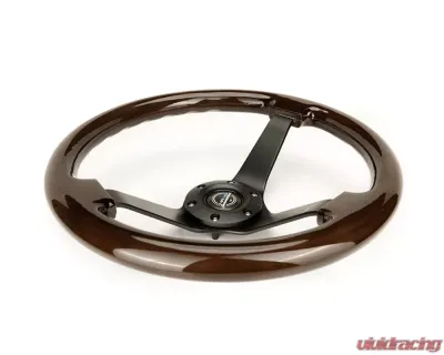 NRG 350mm Classic Dark Wood Grain Wheel 3" Deep - RST-036BK-BKW