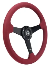 NRG 350mm Sport Steering Wheel 1.5' Deep Burgundy w/ Black Stitching                                     - RST-037MB-BUA - Image 2