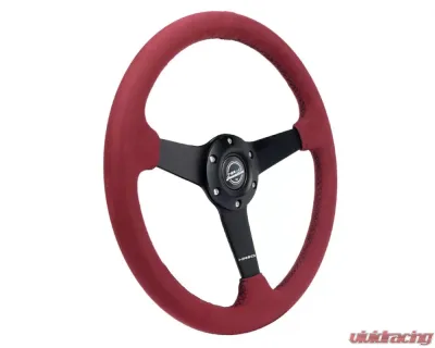 NRG 350mm Sport Steering Wheel 1.5' Deep Burgundy w/ Black Stitching - RST-037MB-BUA