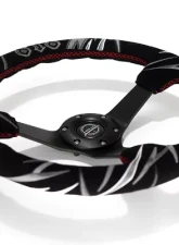 NRG 3" Deep, 5mm Matte Black Spoke Reinforced Steering Wheel, Jeff Jones Racing Signature                                     - RST-036MB-S-JJR - Image 3