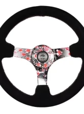 NRG 350mm 3" Deep Dish Leather Solid Spoke Sakura Steering Wheel                                     - RST-036SAK-S - Image 3
