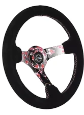 NRG 350mm 3" Deep Dish Leather Solid Spoke Sakura Steering Wheel                                     - RST-036SAK-S - Image 2