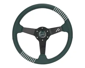 NRG Steering Wheel - 20 Year Anniversary Emerald Perforated Leather, Silver Stitching