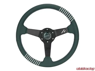 NRG Steering Wheel - 20 Year Anniversary Emerald Perforated Leather, Silver Stitching - RST-037MB-G-20