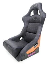 NRG FRP Bucket Seat PRISMA Edition with Orange pearlized back. All Black satin material (Large)                                     - FRP-302BK-SPOOKY - Image 2