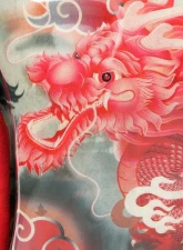 NRG FRP Bucket Seat (Large) Red Alcantara material with Dragon Livery on the Back                                     - FRP-302RD-DRGN-R - Image 8
