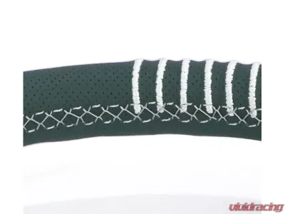 NRG Steering Wheel - 20 Year Anniversary Emerald Perforated Leather, Silver Stitching - RST-037MB-G-20