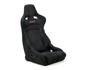 NRG Reclinable Bucket Racing Seat- Prisma Lab- Black Vegan Suede Sold in Pairs