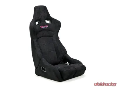 NRG Reclinable Bucket Racing Seat- Prisma Lab- Black Vegan Suede Sold in Pairs - RSC-710 L/R- BK