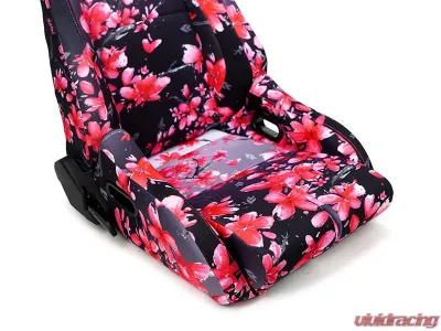 NRG Reclinable Bucket Racing Seat- Prisma Lab- Sakura Print Sold in Pairs - RSC-710 L/R- SAKURA
