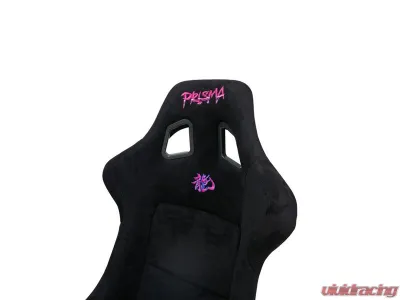 NRG FRP Bucket Seat (Large) Black Alcantara material with Dragon Livery on the Back - FRP-302BK-DRGN-N