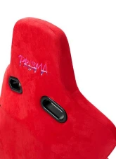 NRG Reclinable Bucket Racing Seat- Prisma Lab- Red Vegan Suede Sold in Pairs                                     - RSC-710 L/R RD - Image 9