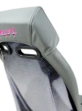 NRG GTS Retro Bucket Seat features Gunmetal PVC Leather, Gunmetal stitching                                     - PRI-150GM - Image 8
