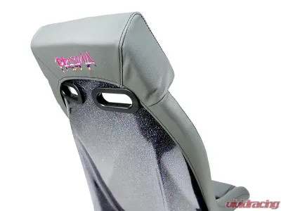 NRG GTS Retro Bucket Seat features Gunmetal PVC Leather, Gunmetal stitching - PRI-150GM