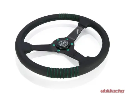 NRG Steering Wheel - 20 Year Anniversary Black Reinforced Spoke, 1.5" Dish, 350 MM - RST-037MB-B-20