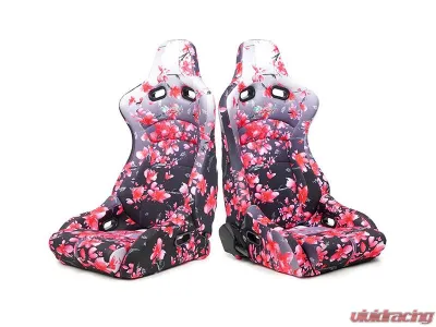 NRG Reclinable Bucket Racing Seat- Prisma Lab- Sakura Print Sold in Pairs - RSC-710 L/R- SAKURA