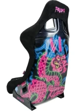 NRG FRP Bucket Seat (Large) Black Alcantara material with Dragon Livery on the Back                                     - FRP-302BK-DRGN-N - Image 6