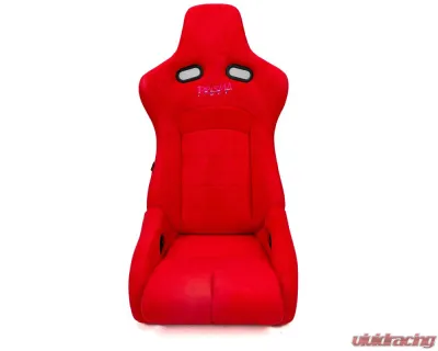 NRG Reclinable Bucket Racing Seat- Prisma Lab- Red Vegan Suede Sold in Pairs - RSC-710 L/R RD
