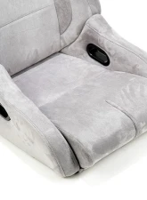 NRG Reclinable Bucket Racing Seat- Prisma Lab- Grey Vegan Suede Sold in Pairs                                     - RSC-710 L/R- GY - Image 6