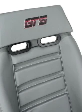 NRG GTS Retro Bucket Seat features Gunmetal PVC Leather, Gunmetal stitching                                     - PRI-150GM - Image 7