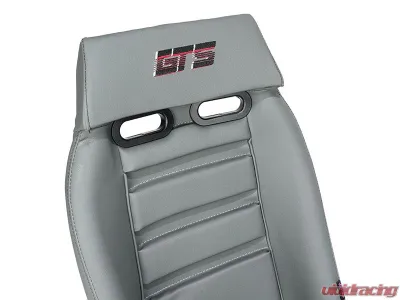 NRG GTS Retro Bucket Seat features Gunmetal PVC Leather, Gunmetal stitching - PRI-150GM