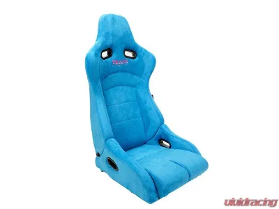 NRG Reclinable Bucket Racing Seat- Prisma Lab- Blue Vegan Suede Sold in Pairs - RSC-710 L/R-BL